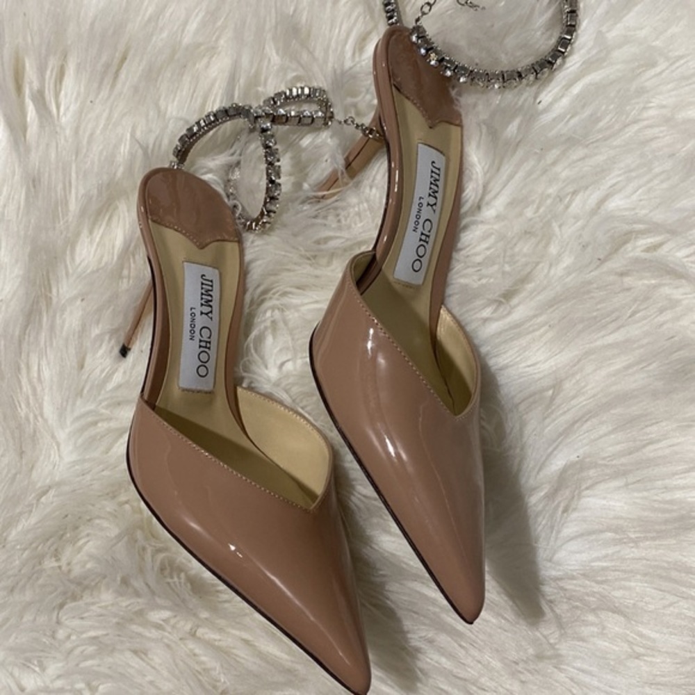 New Jimmy Choo Saeda Crystal ankle strap‎ pointed toe pump size 36EU - Picture 13 of 15